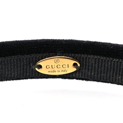 Gucci Velvet Grosgrain Interlocking G Bow Headband Black 6 of 7