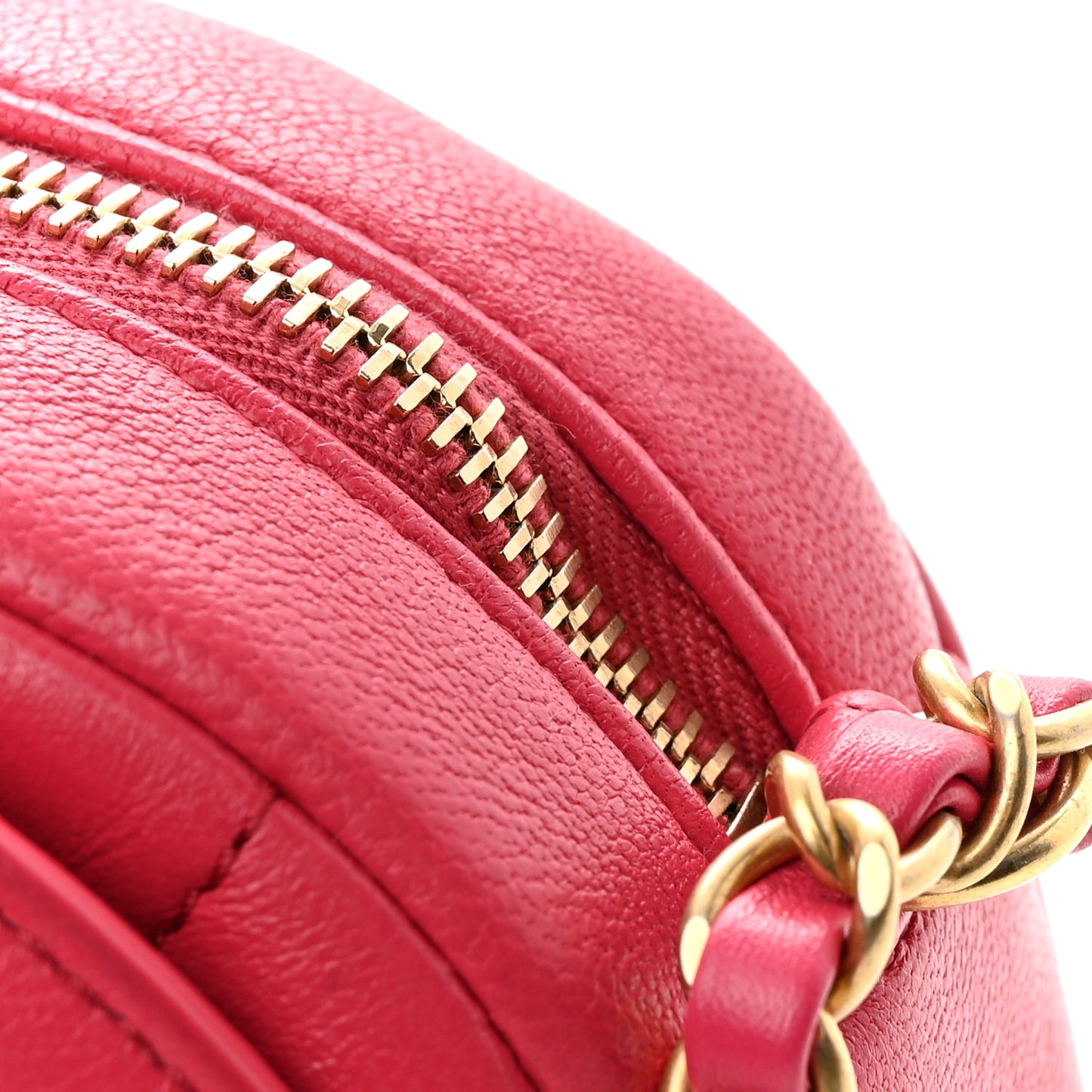 Lambskin Quilted Coco Midnight Camera Case Pink