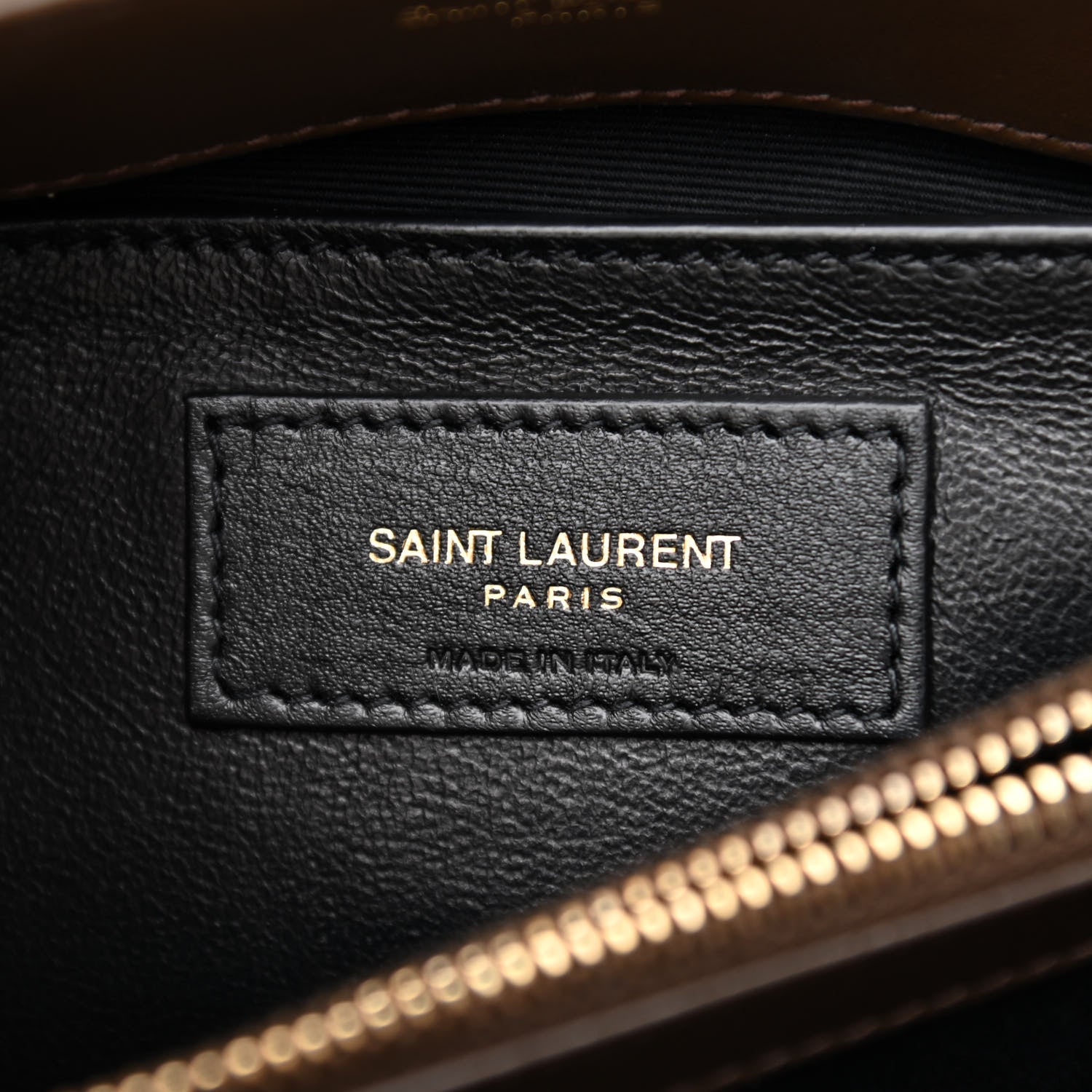 Saint Laurent Calfskin Y Quilted Monogram Small Loulou Chain Satchel Soil Brown 6 of 10