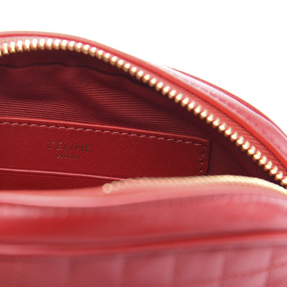 Celine Calfskin Quilted Small C Charm Bag Red 6 of 12