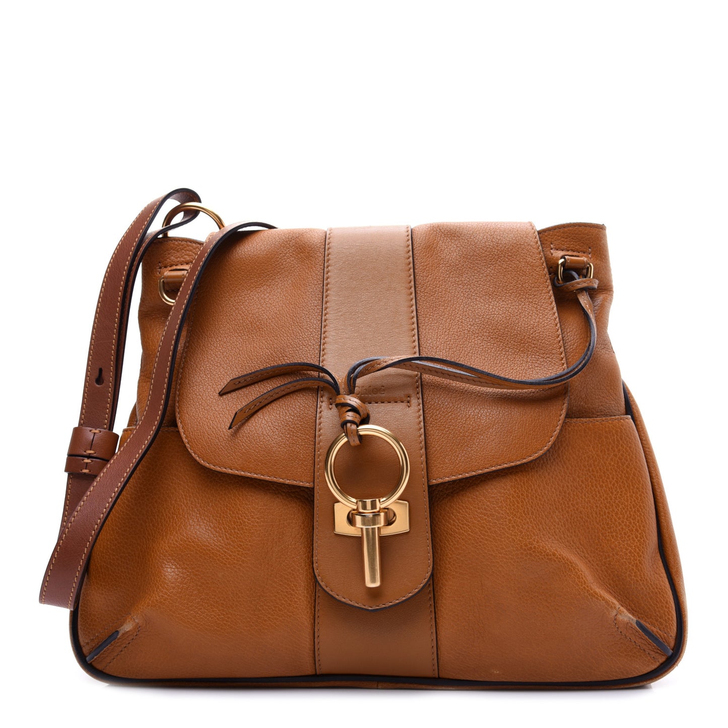 Grained Lambskin Medium Lexa Shoulder Bag Mustard Brown