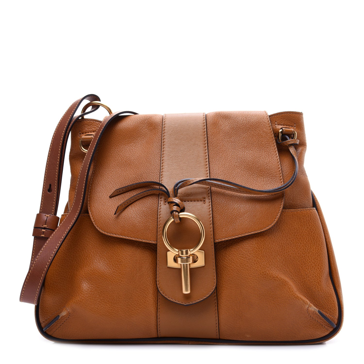 Chloe Grained Lambskin Medium Lexa Shoulder Bag Mustard Brown 1 of 16
