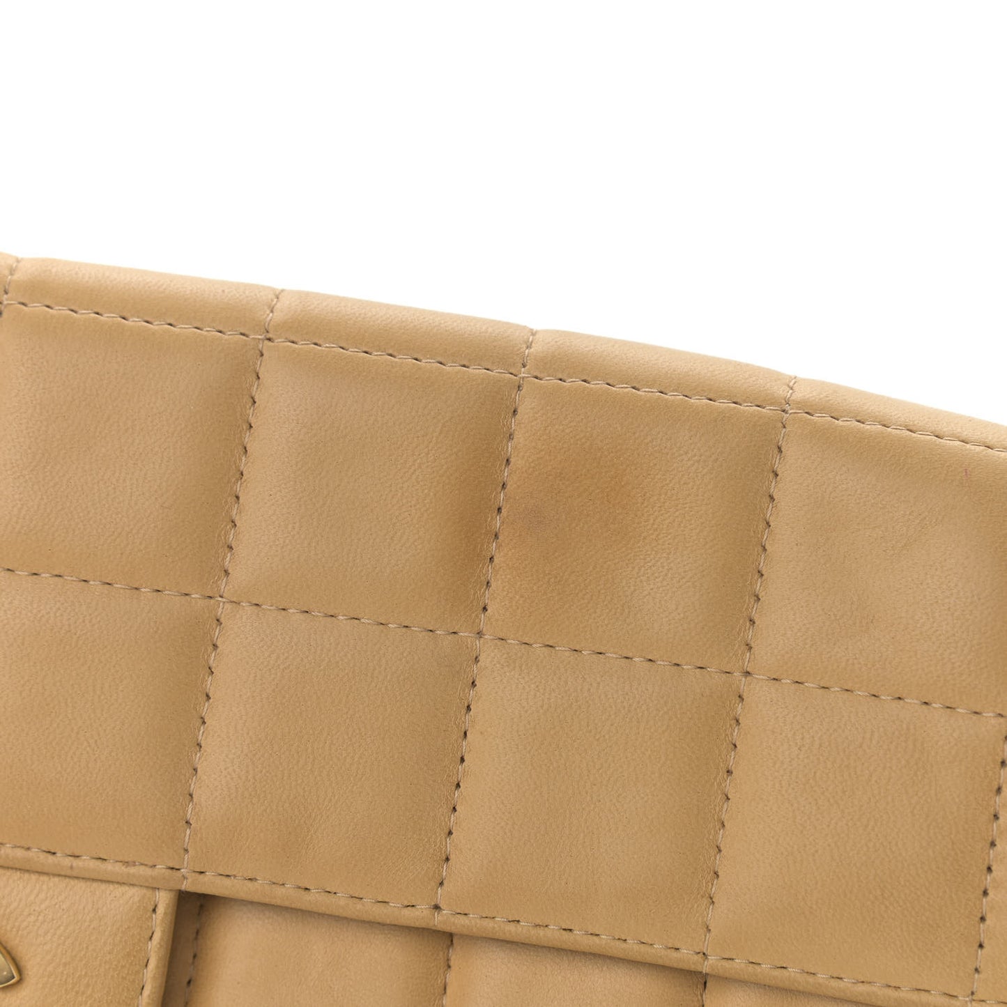 Lambskin East West Chocolate Bar Flap Beige