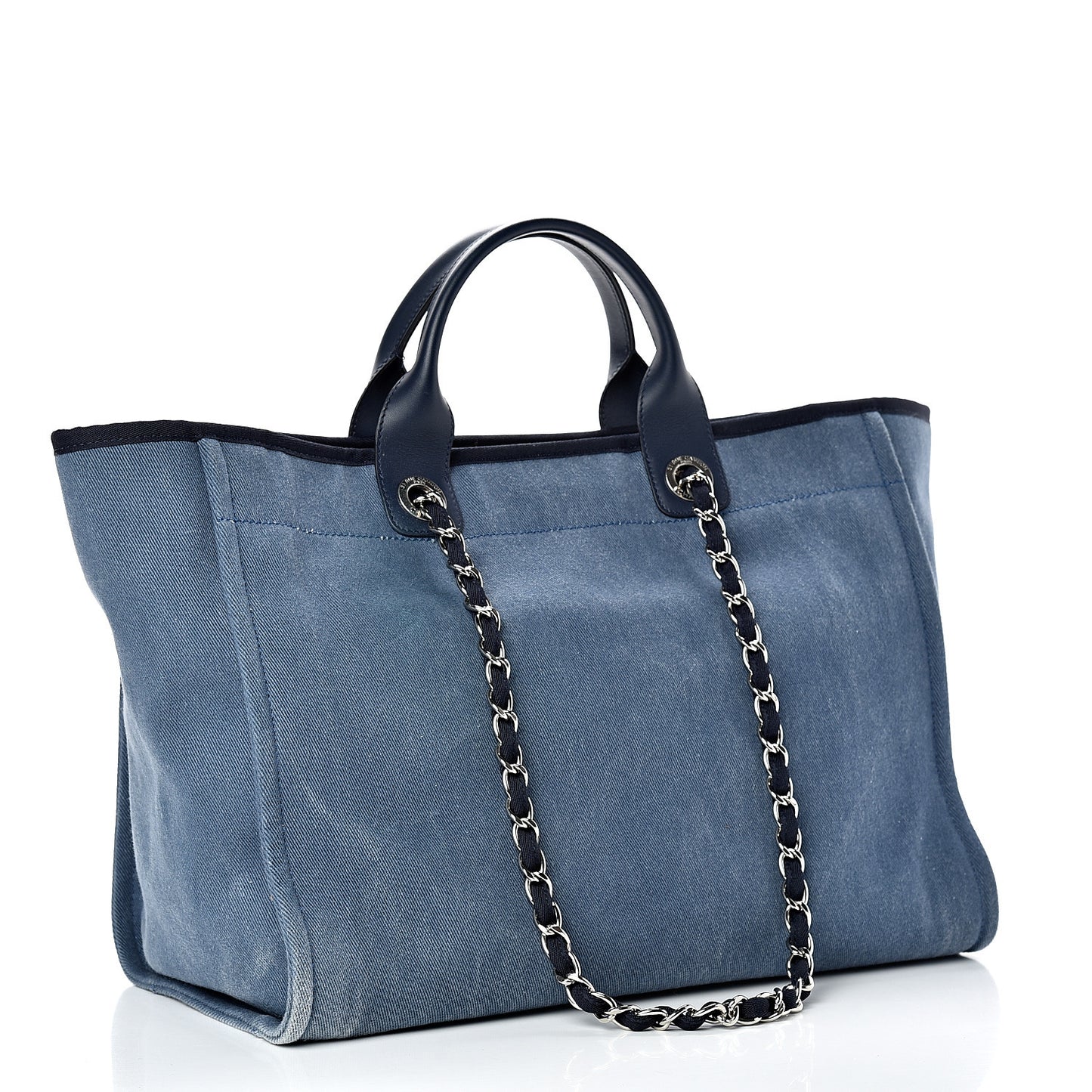 Canvas Sequin Medium Deauville Tote Navy