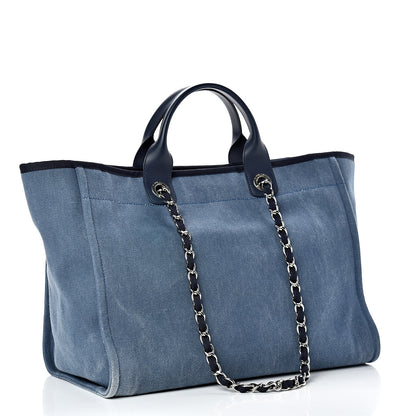 Chanel Canvas Sequin Medium Deauville Tote Navy 2 of 10