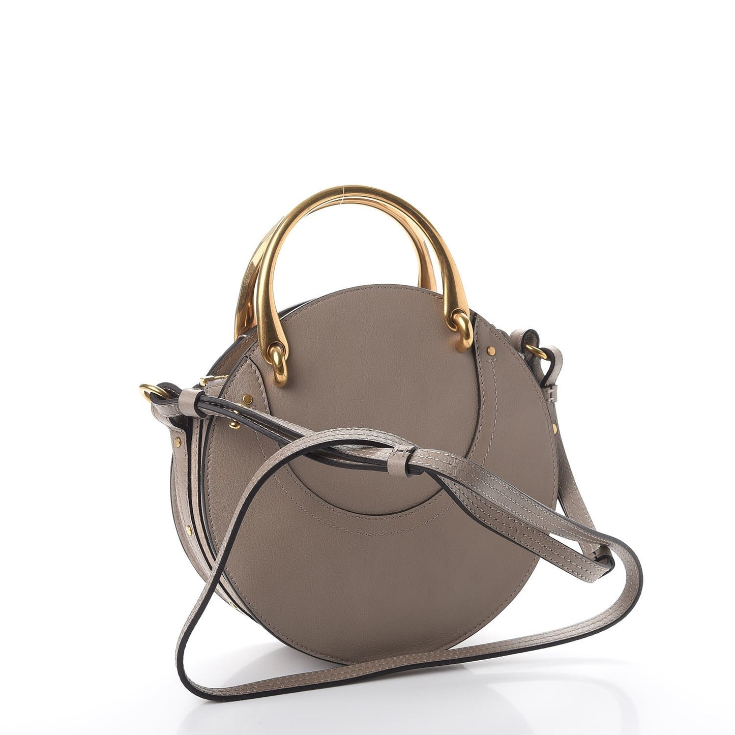 Smooth Calfskin Suede Patchwork Studded Small Pixie Bag Motty Grey