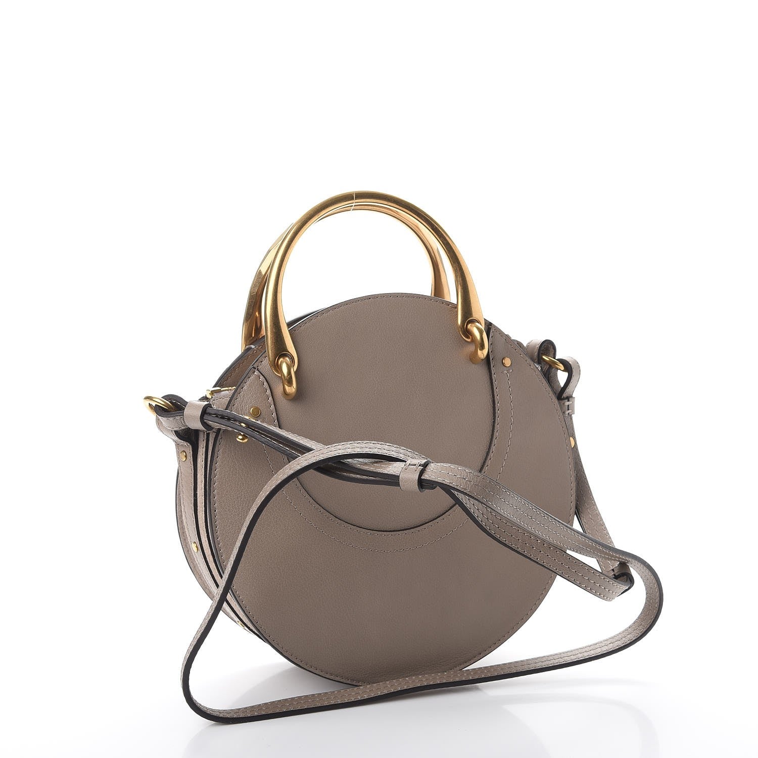Chloe Smooth Calfskin Suede Patchwork Studded Small Pixie Bag Motty Grey 3 of 7