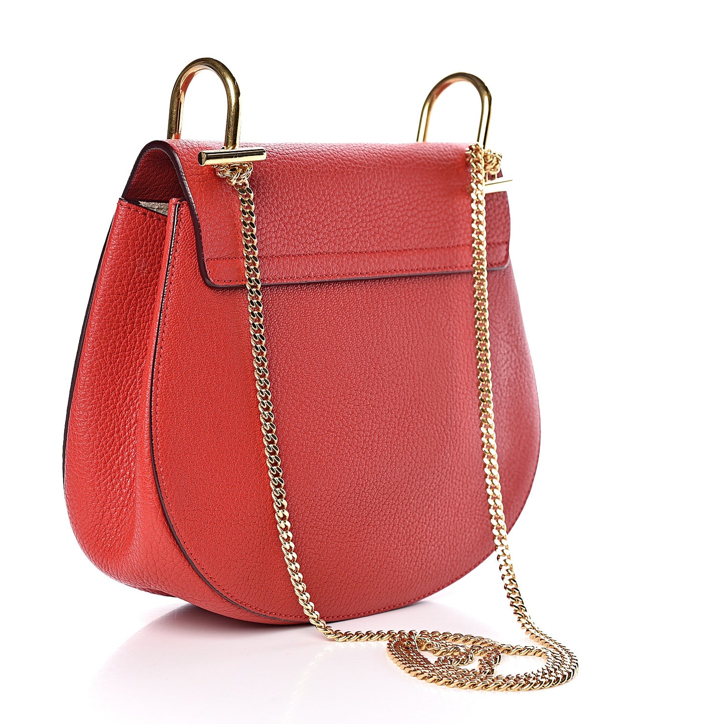 Grained Lambskin Drew Shoulder Bag Plaid Red