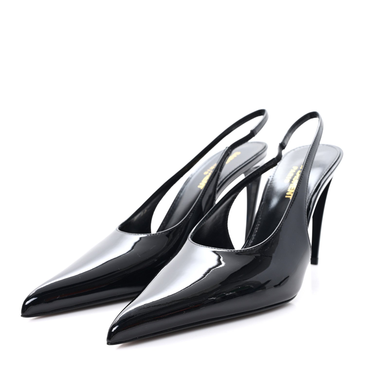 Saint Laurent Vernice Grupy Kendall 90mm Slingback Pumps 37 Black 4 of 10