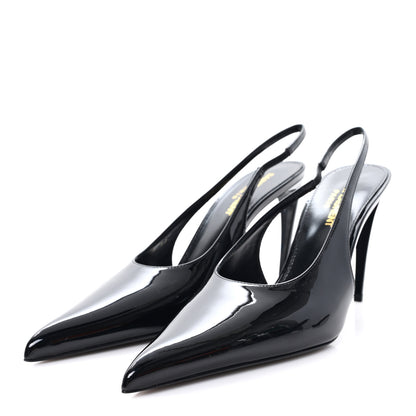 Saint Laurent Vernice Grupy Kendall 90mm Slingback Pumps 37 Black 4 of 10