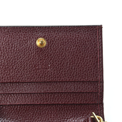 Gucci Grainy Calfskin Zumi Chain Card Case Wallet Vintage Bordeaux 7 of 9