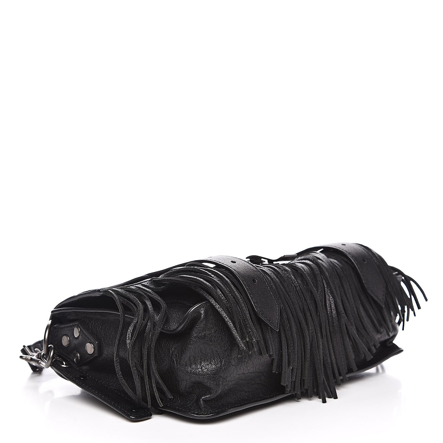Proenza Schouler Lambskin Tiny Fringe Lux PS1 Satchel Black 4 of 10