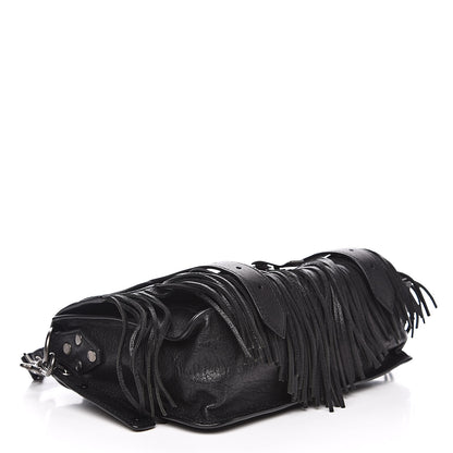 Proenza Schouler Lambskin Tiny Fringe Lux PS1 Satchel Black 4 of 10