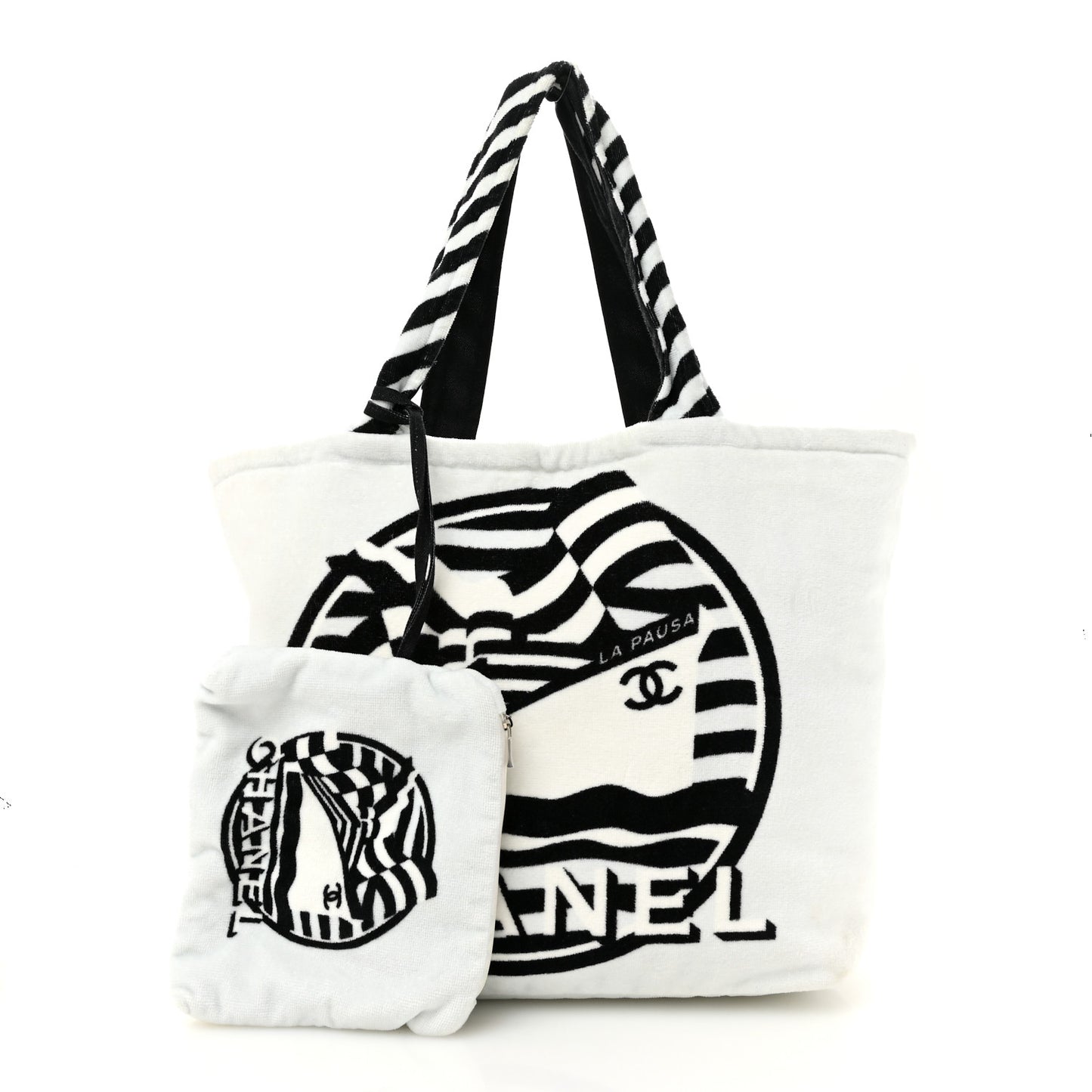 Terry Cloth Cotton La Pausa Bay Reversible Beach Tote