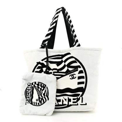Chanel Terry Cloth Cotton La Pausa Bay Reversible Beach Tote 4 of 20