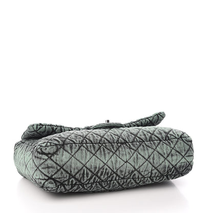 Chanel Denim Quilted Denimpression Flap Green Black 4 of 11