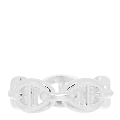 Hermes Sterling Silver PM Chaine d'Ancre Enchainee Band Ring 53 6.5 3 of 5