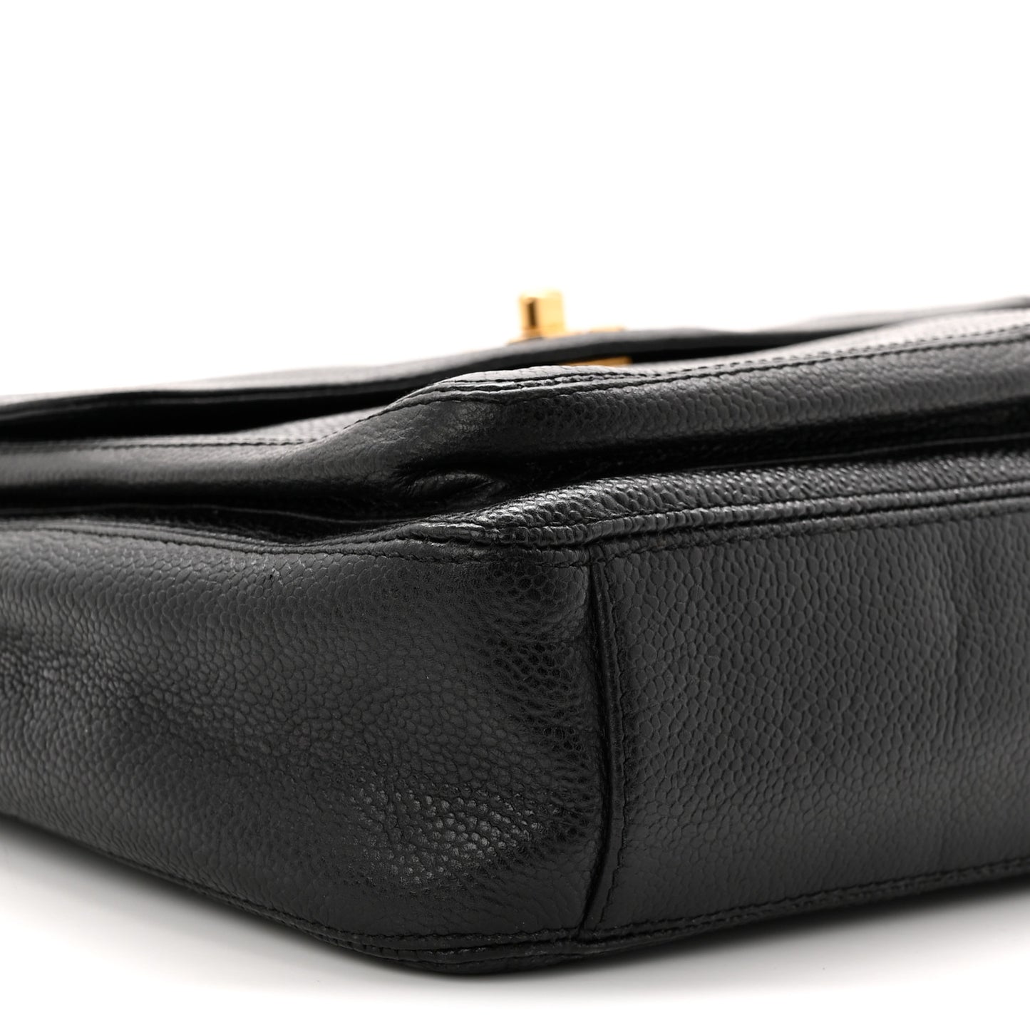 Caviar Flap Shoulder Bag Black