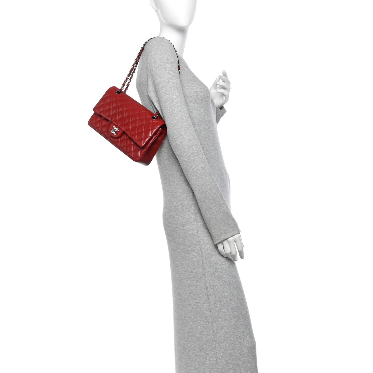 Chanel Lambskin Quilted Medium Double Flap Red 2 of 10