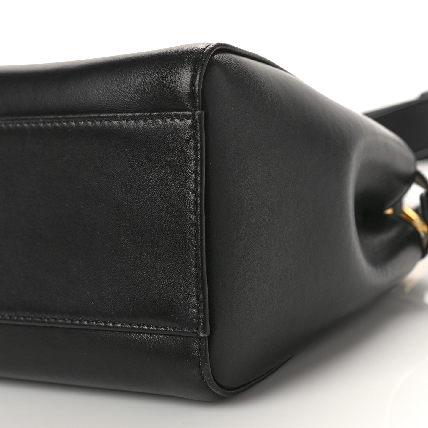 Nappa Stacked Bar Mini Peekaboo Iconic Satchel Black