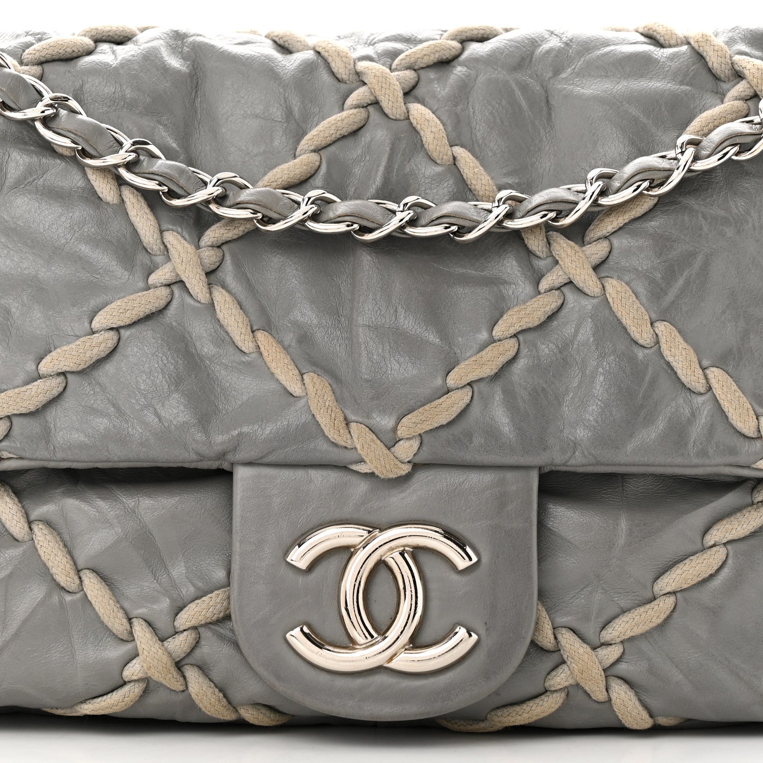 Chanel Calfskin Medium Ultra Stitch Flap Grey 8 of 11