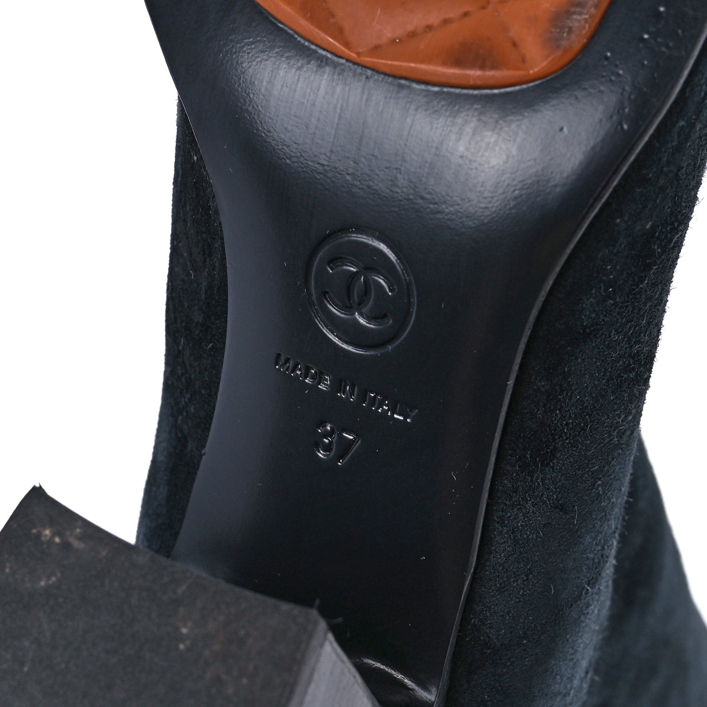 Suede Calfskin CC Short Boots 37 Black