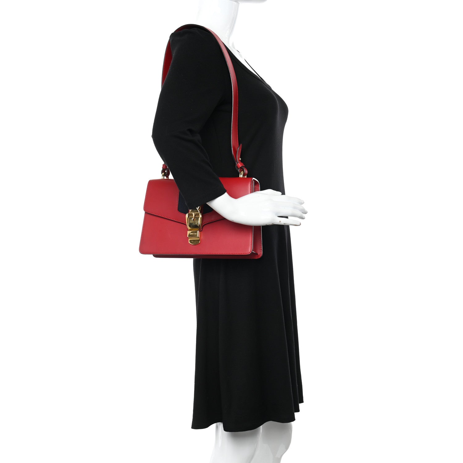 Gucci Calfskin Small Sylvie Shoulder Bag Hibiscus Red 2 of 12
