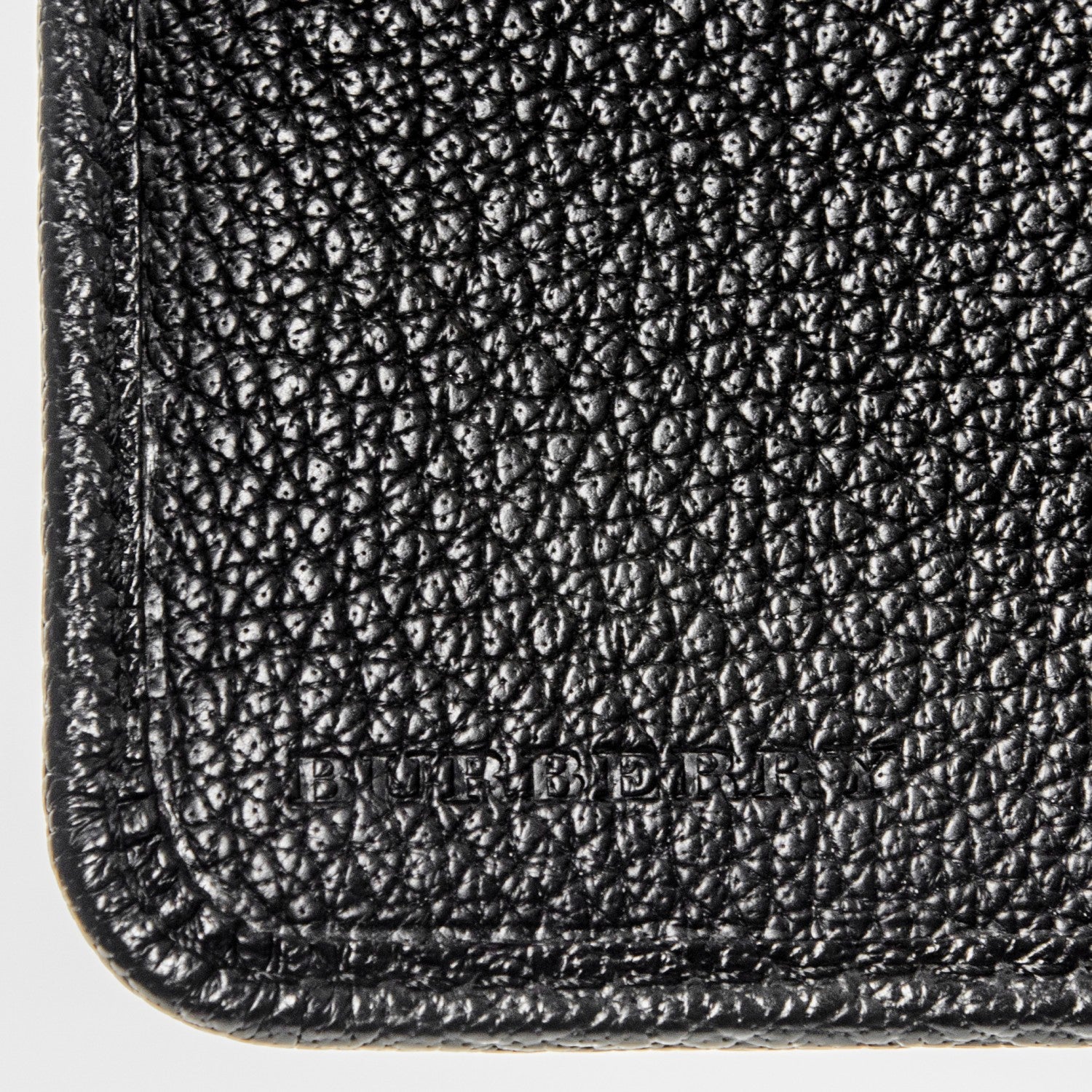 Burberry Signature Grain Calfskin Compact Wallet Black 7 of 8