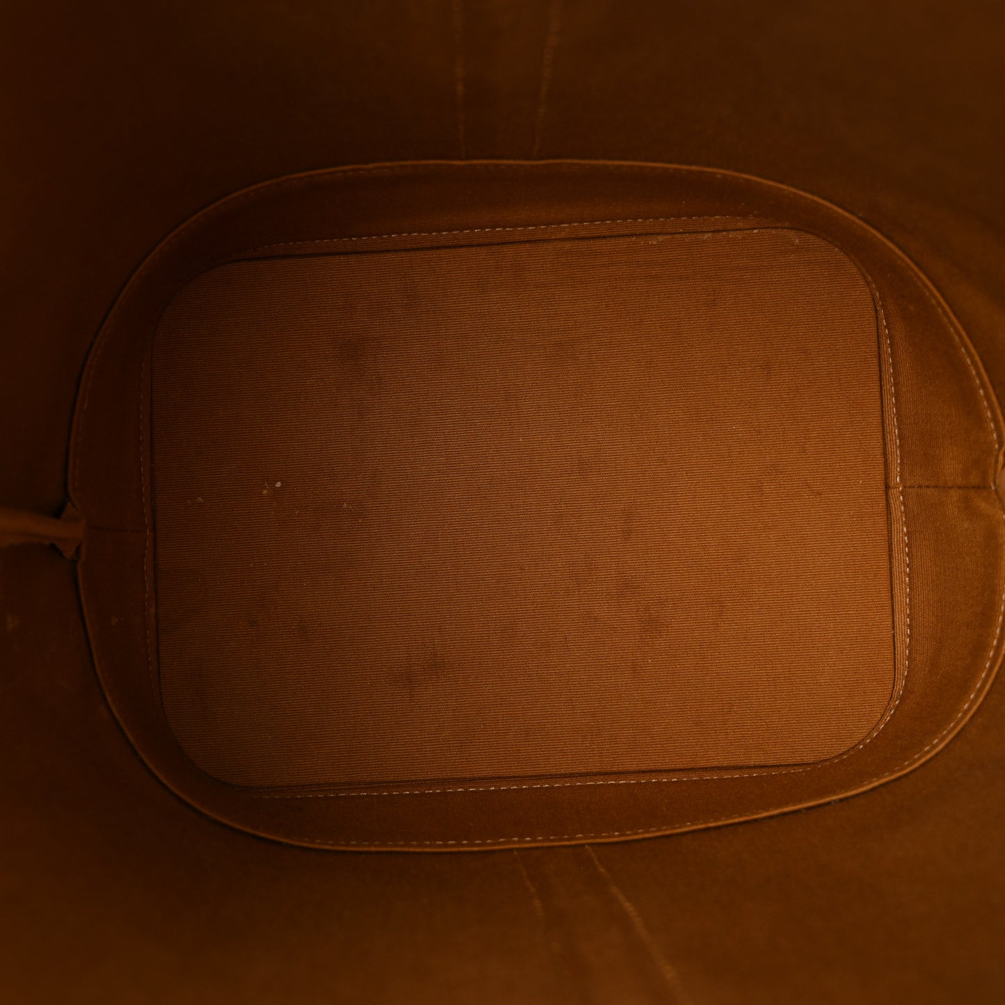 Triomphe Canvas Calfskin Medium Bucket Bag Tan