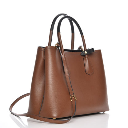 Prada Saffiano Cuir Medium Double Bag Cannella Black 4 of 10