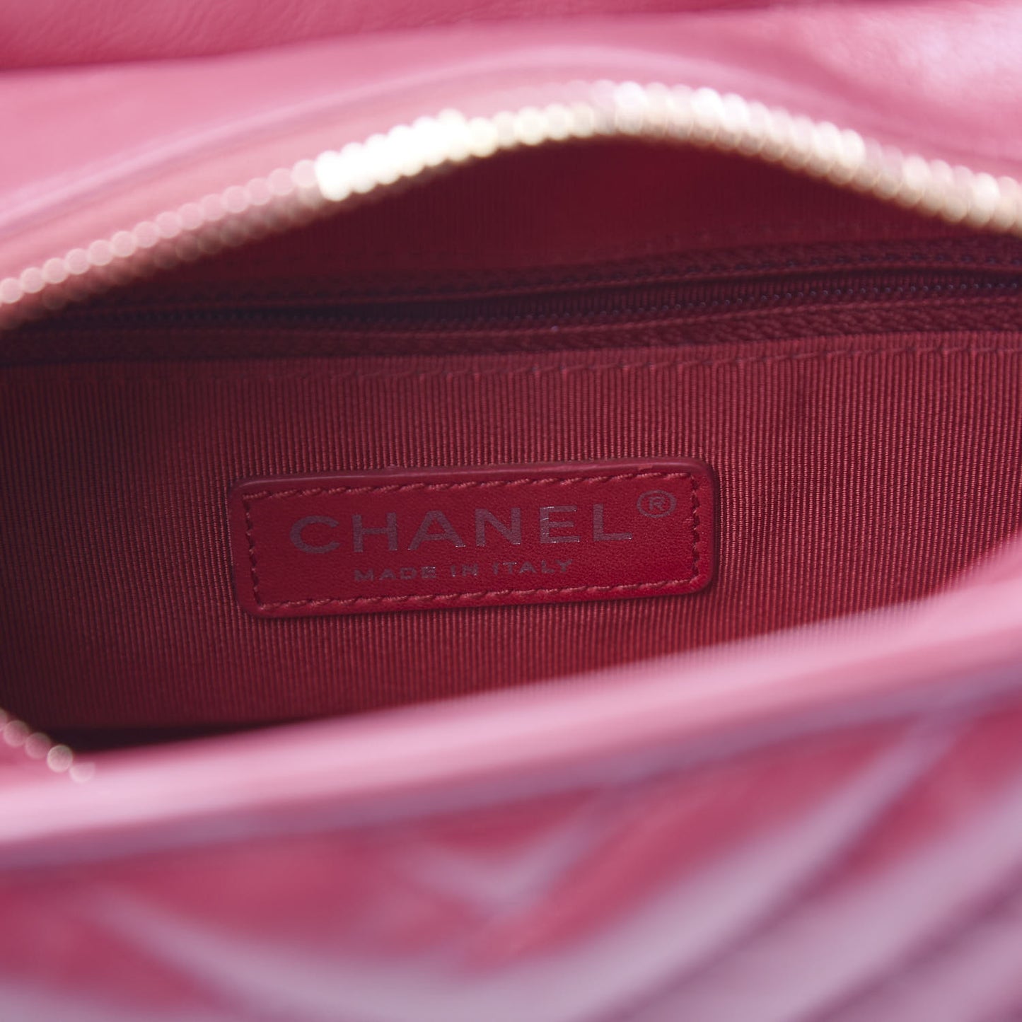 Aged Calfskin Chevron Quilted Small Gabrielle Hobo Dark Pink