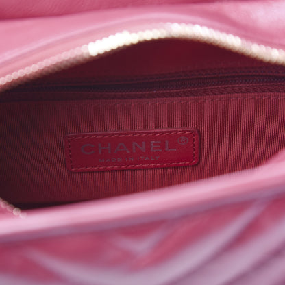 Chanel Aged Calfskin Chevron Quilted Small Gabrielle Hobo Dark Pink 5 of 9