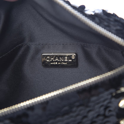Chanel Sequin Calfskin Sparkling City Waist Bag Fanny Pack Black 6 of 13
