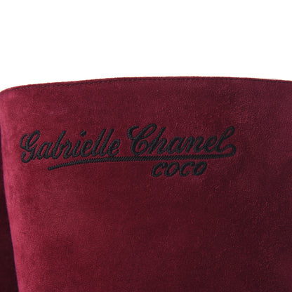 Chanel Suede Calfskin Satin Gabrielle Cap Toe Short Boots 40 Burgundy Black 6 of 10
