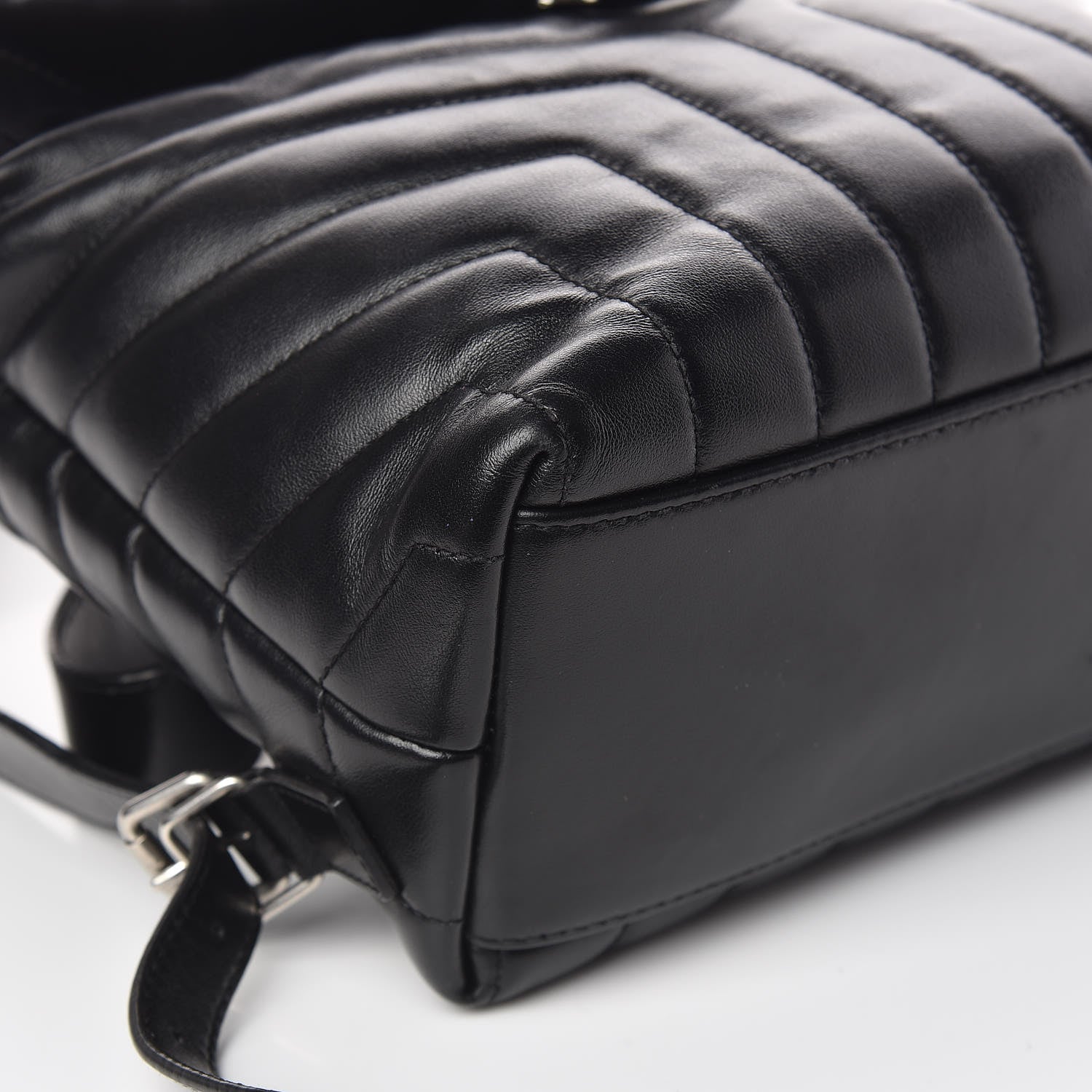 Saint Laurent Calfskin Y Quilted Monogram Small Loulou Backpack Black 10 of 12