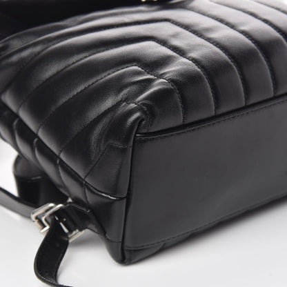 Saint Laurent Calfskin Y Quilted Monogram Small Loulou Backpack Black 10 of 12