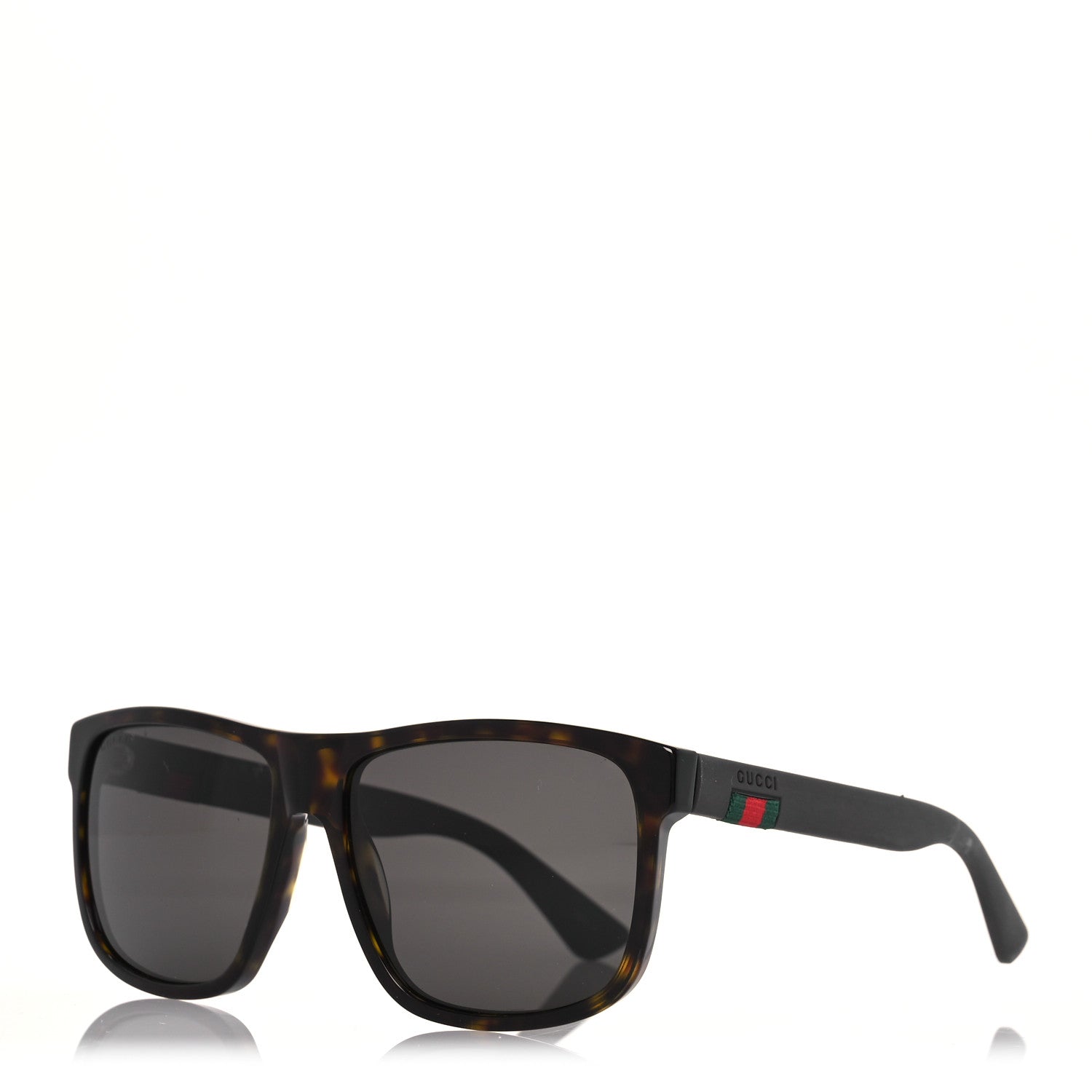 Gucci Web Square Frame GG0010S Sunglasses Tortoise 1 of 10