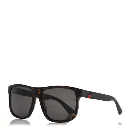 Gucci Web Square Frame GG0010S Sunglasses Tortoise 1 of 10