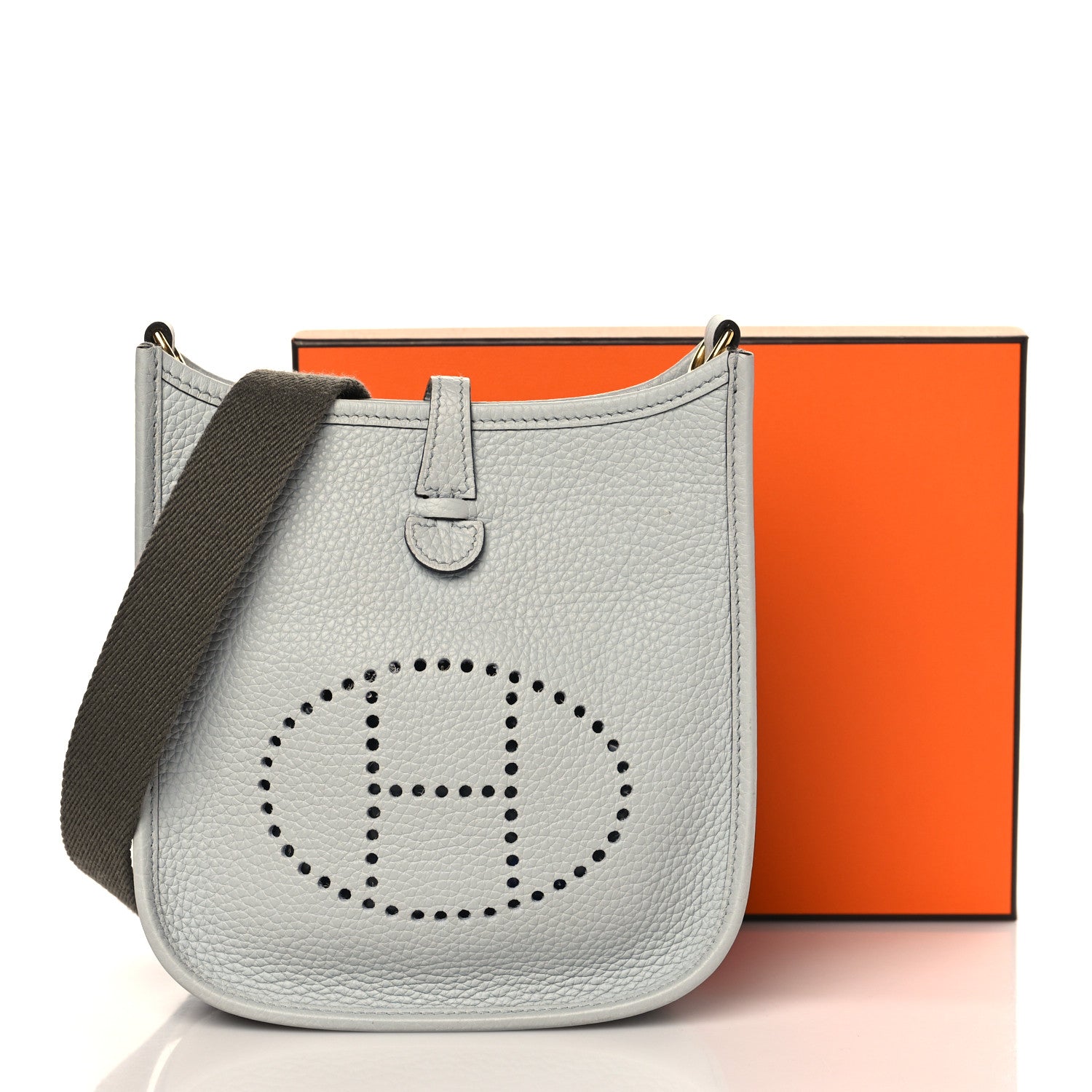 Hermes Taurillon Clemence Amazone Evelyne TPM Bleu Pale Etain 11 of 11