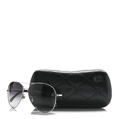 Chanel Aviator CC Sunglasses 4189-T-Q Silver 10 of 10