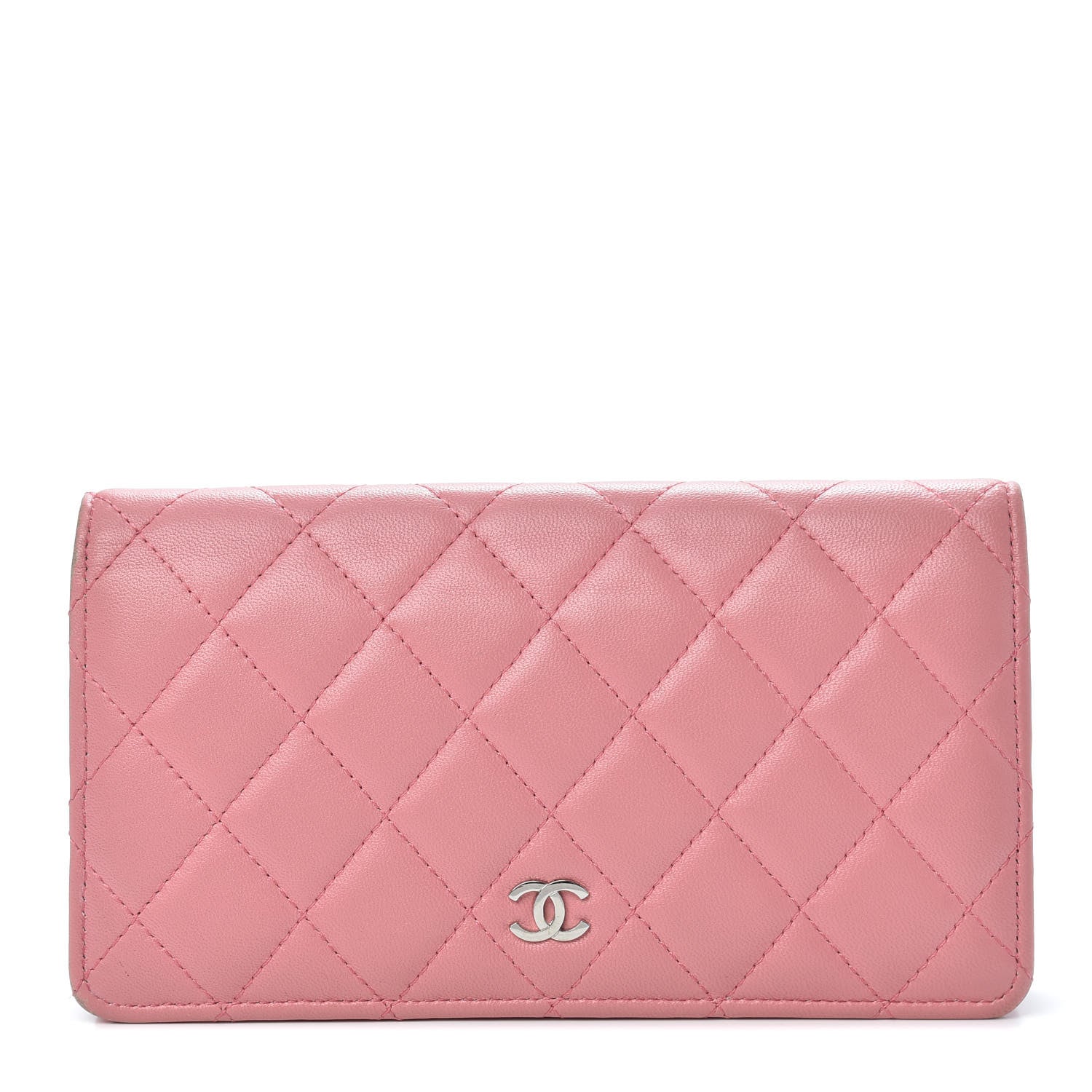 Chanel Lambskin Quilted Yen Wallet Pink 1 of 15