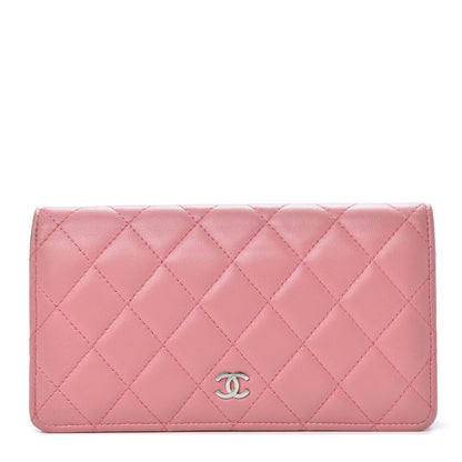 Chanel Lambskin Quilted Yen Wallet Pink 1 of 15