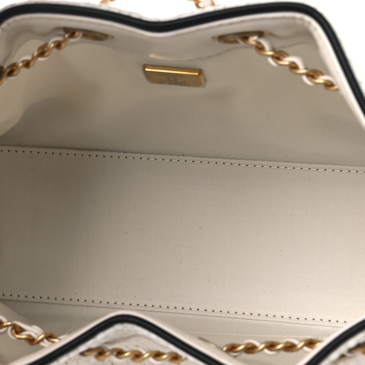 Braided Raffia Calfskin Mini Chanel 25 Handbag White Black