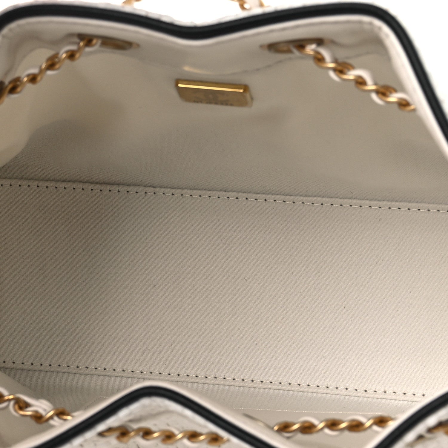 Chanel Braided Raffia Calfskin Mini Chanel 25 Handbag White Black 5 of 13