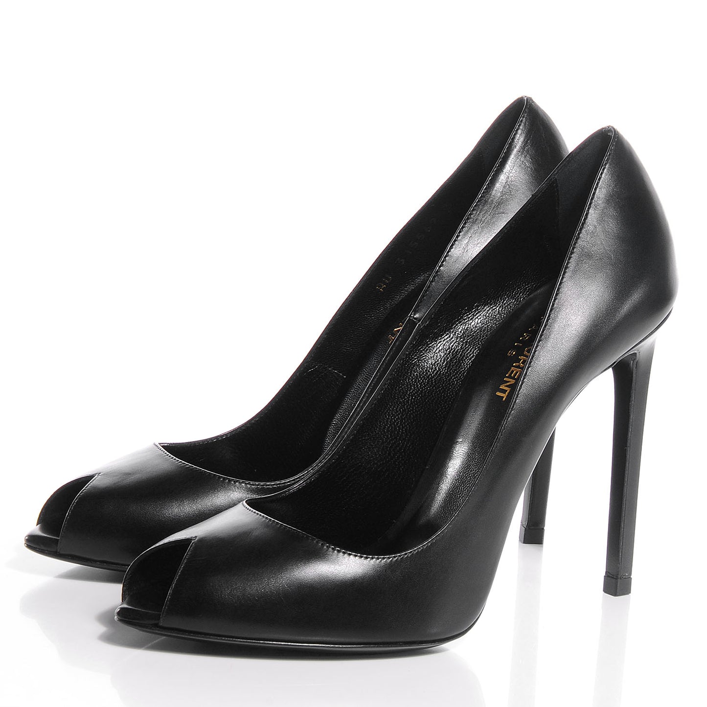 Calfskin Paris 105 Peep Toe Escarpin Pumps 39 Black
