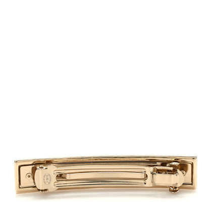 Chanel Metal Resin Enamel Logo Hair Clip Barrette Black White 2 of 5