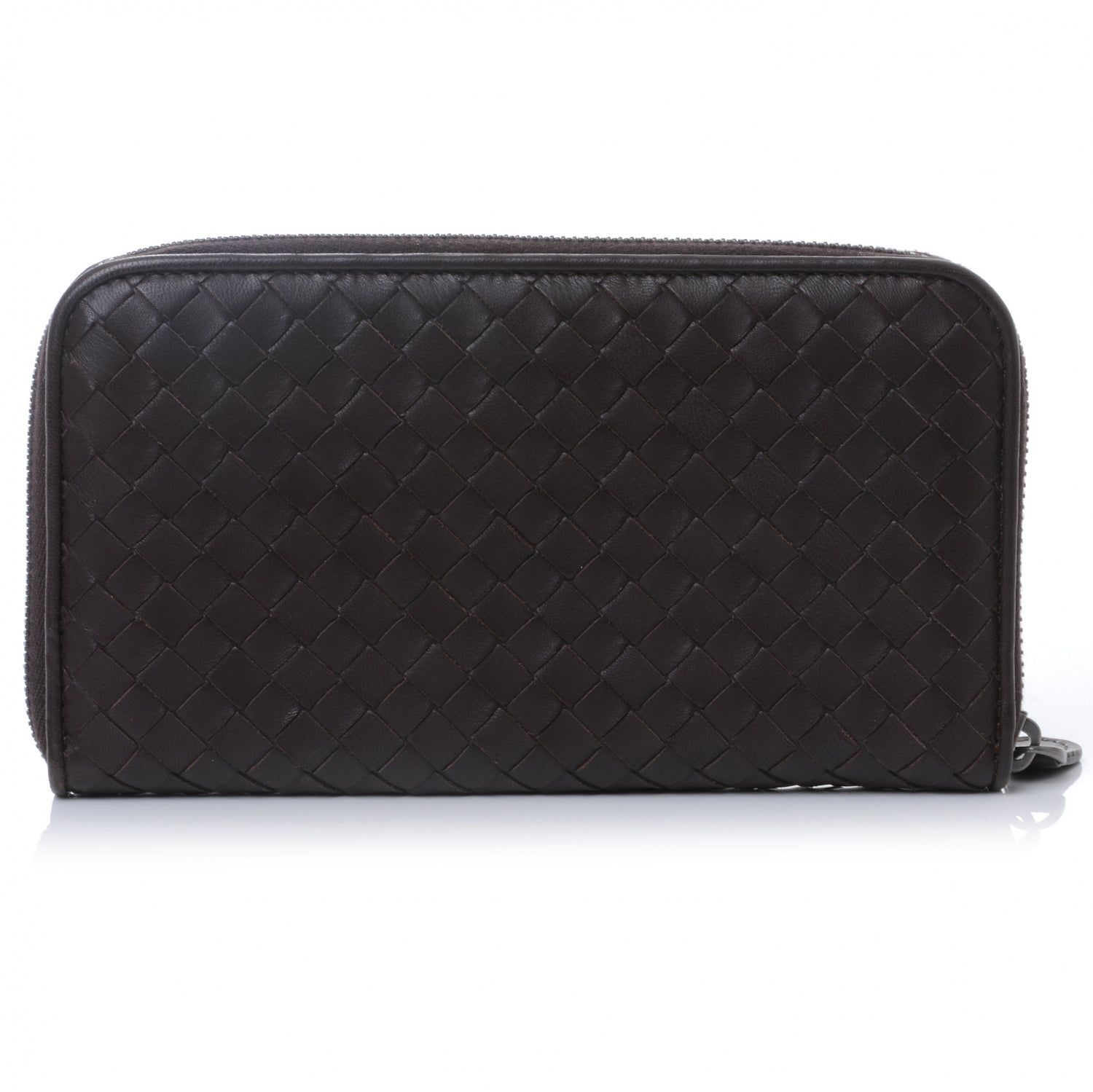 Bottega Veneta Nappa Intrecciato Zip Around Wallet Ebano 1 of 8