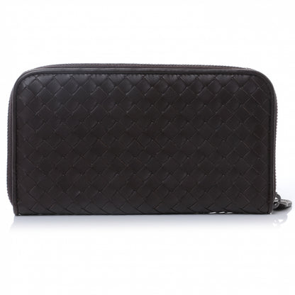 Bottega Veneta Nappa Intrecciato Zip Around Wallet Ebano 1 of 8
