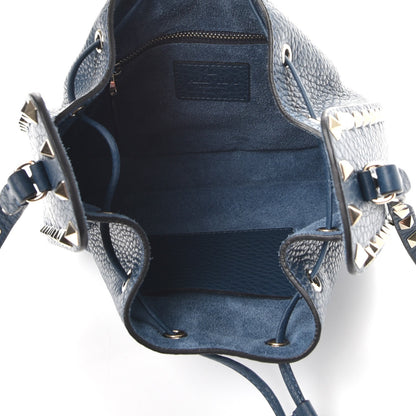 Valentino Garavani Alce Printed Calfskin Rockstud Bucket Bag Peacock 5 of 7