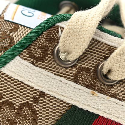 Gucci GG Monogram Web Womens 1977 Tennis Sneakers 39 Beige Ebony Mystic White 8 of 9